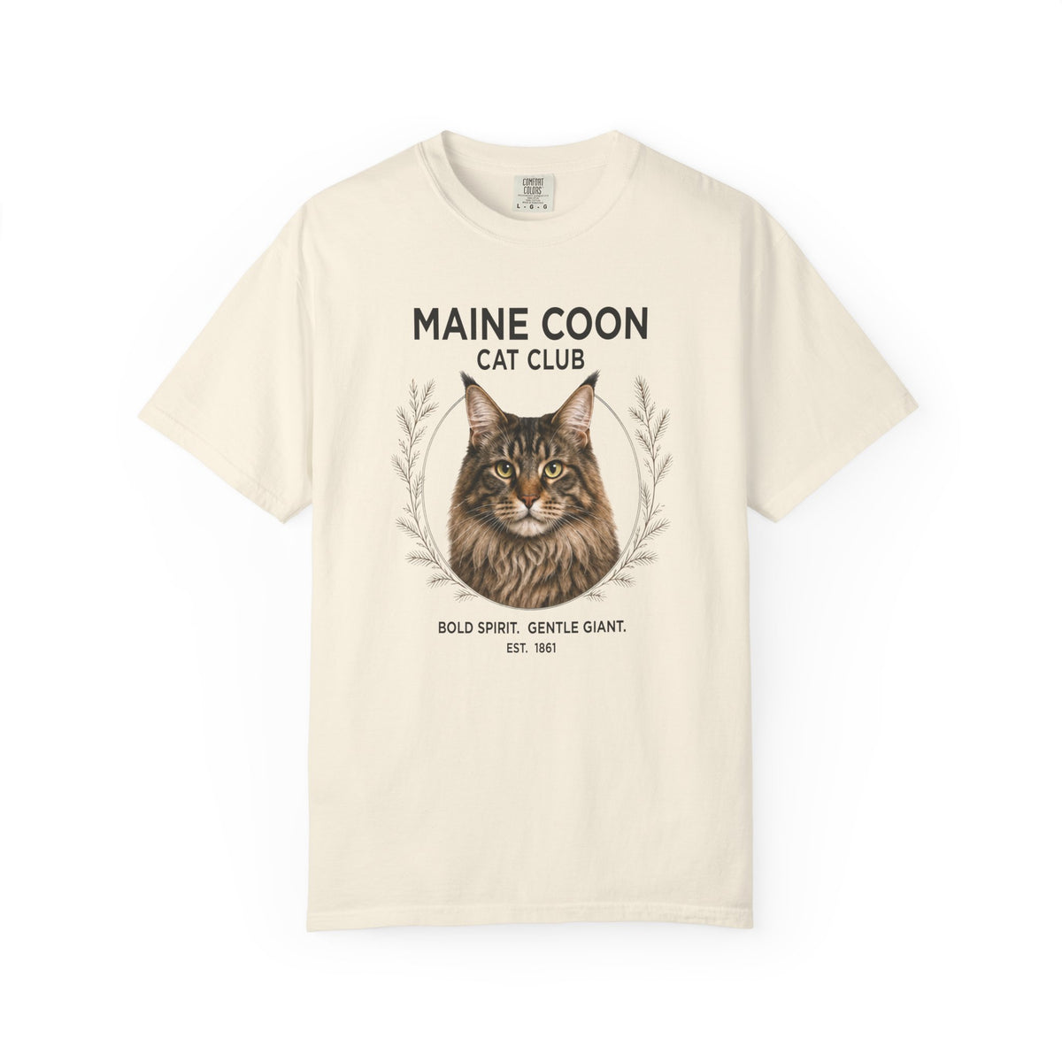 Maine Coon Cat Club T-Shirt | Illustrated Maine Coon Portrait | Gift for Maine Coon Cat lover