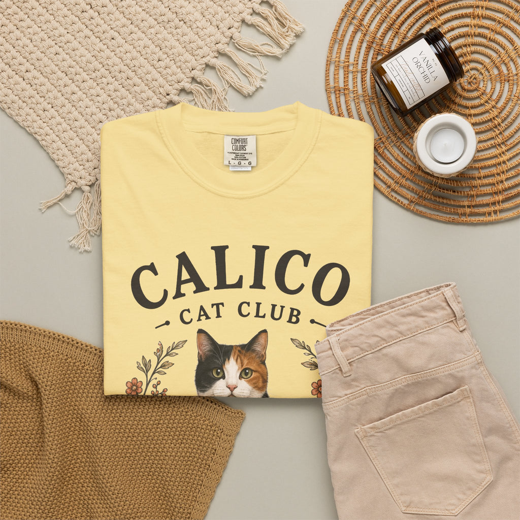 Calico Cat Club T-Shirt | Calico Cat Illustration Tee | Calico Cat lover gift