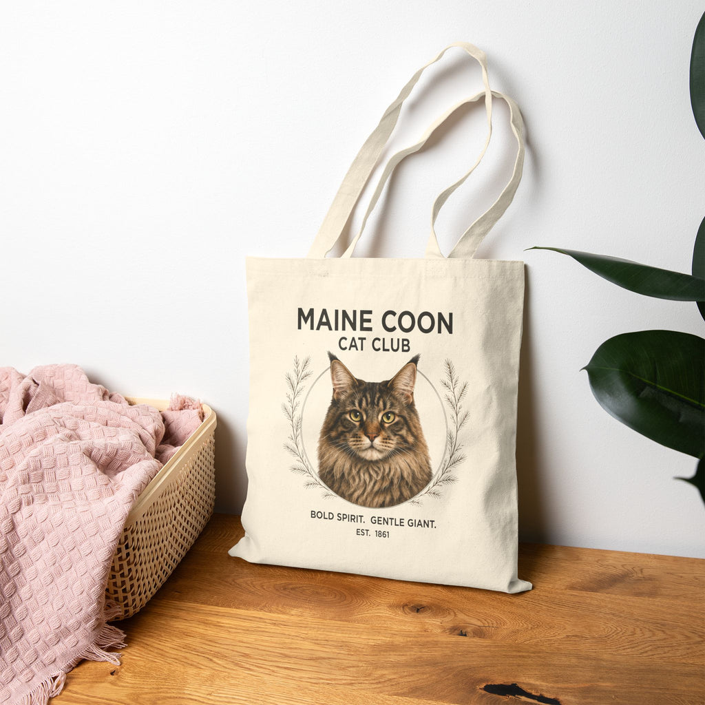 Maine Coon Cat Club Tote Bag, Gift for Maine Coon Cat Lover