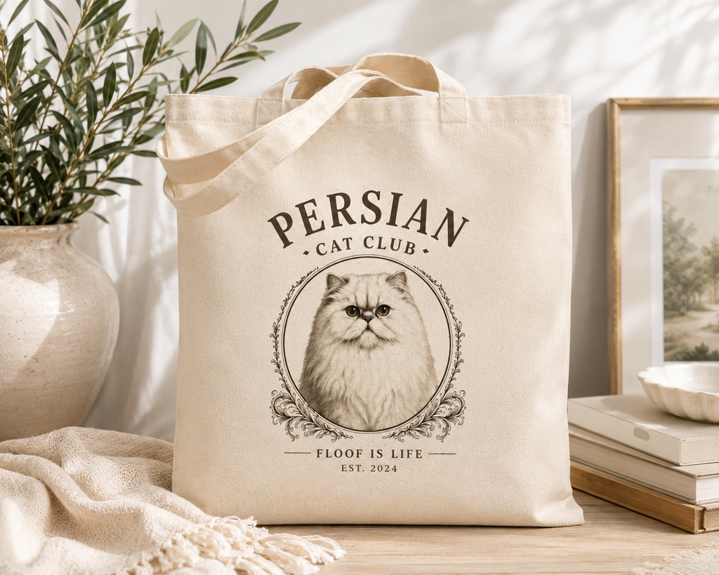 Persian Cat Tote Bag, Gift for Cat Lover, Present for Crazy Cat Lady