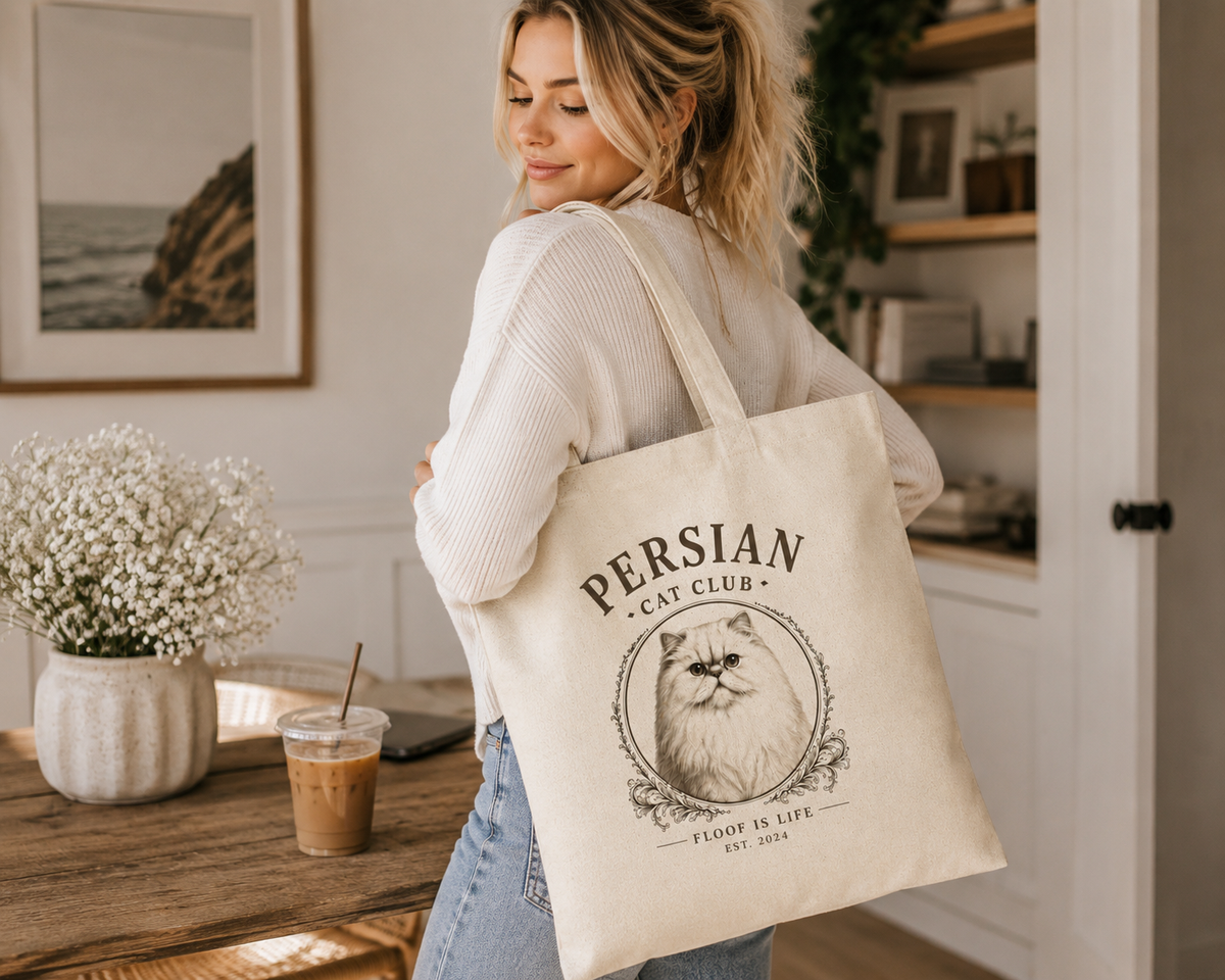 Persian Cat Tote Bag, Gift for Cat Lover, Present for Crazy Cat Lady