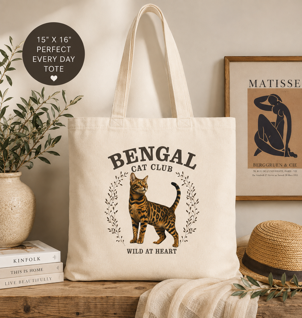 bengal cat owner tote bag, gift for bengal cat lover, bengal cat breed