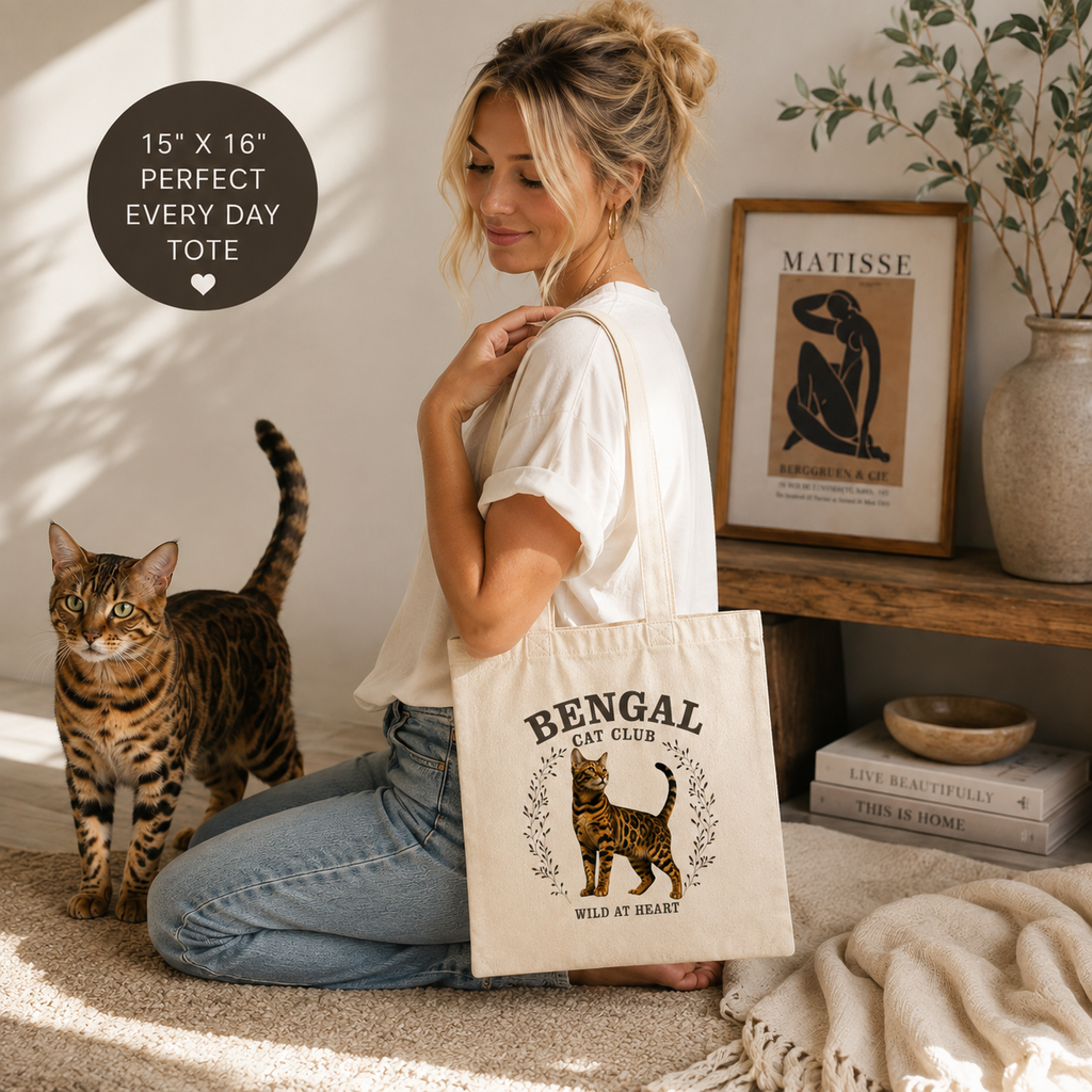 bengal cat owner tote bag, gift for bengal cat lover, bengal cat breed