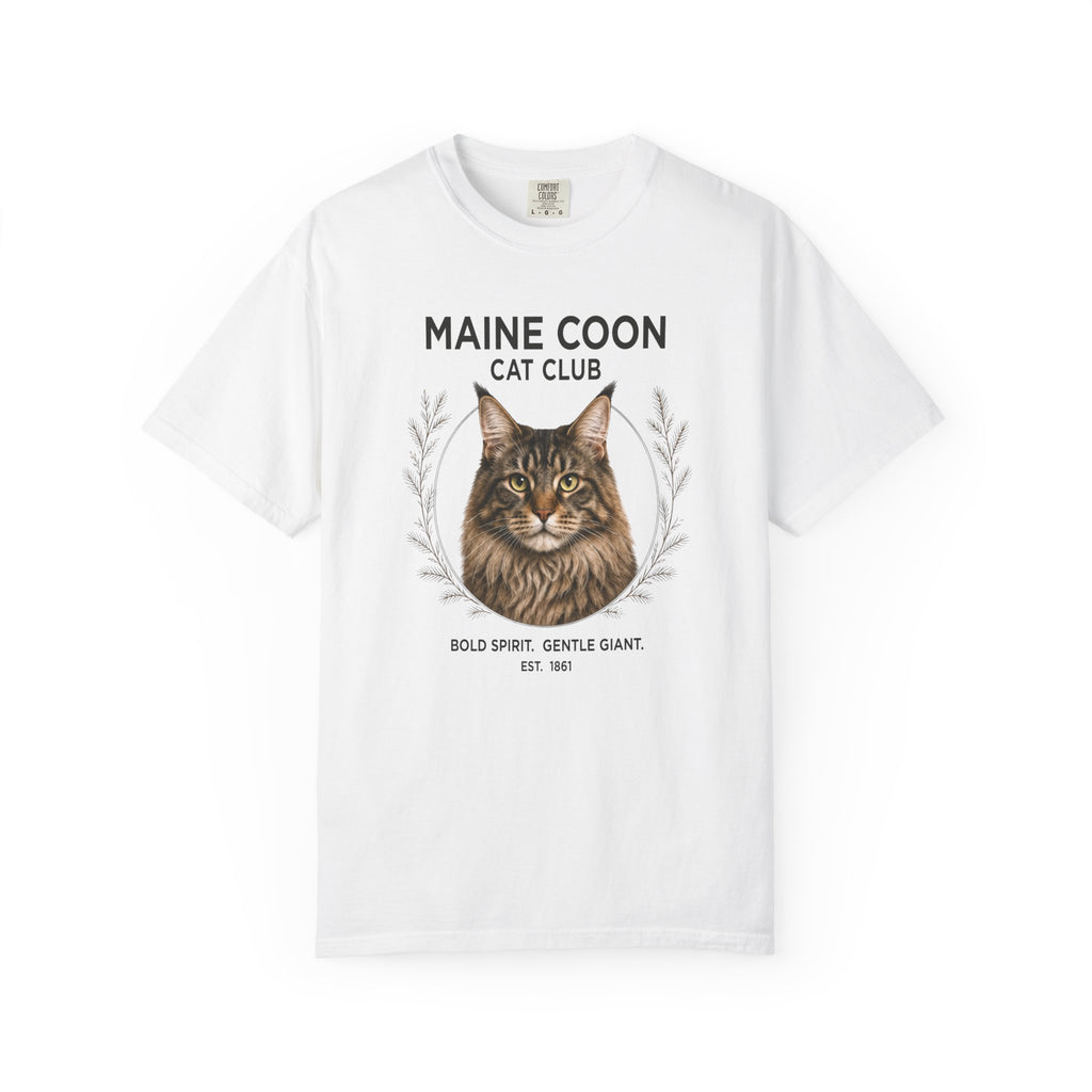 Maine Coon Cat Club T-Shirt | Illustrated Maine Coon Portrait | Gift for Maine Coon Cat lover