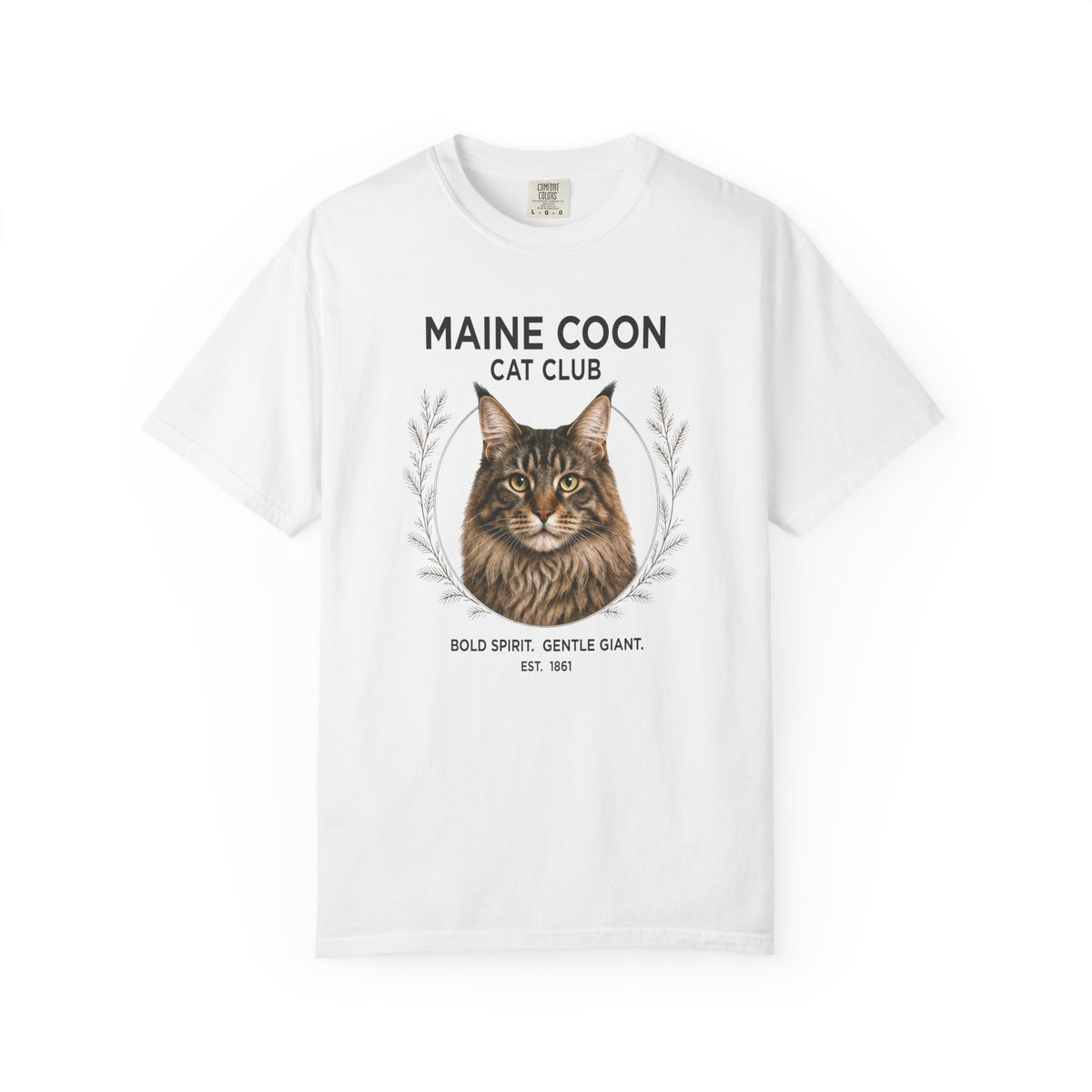 Maine Coon Cat Club T-Shirt | Illustrated Maine Coon Portrait | Gift for Maine Coon Cat lover
