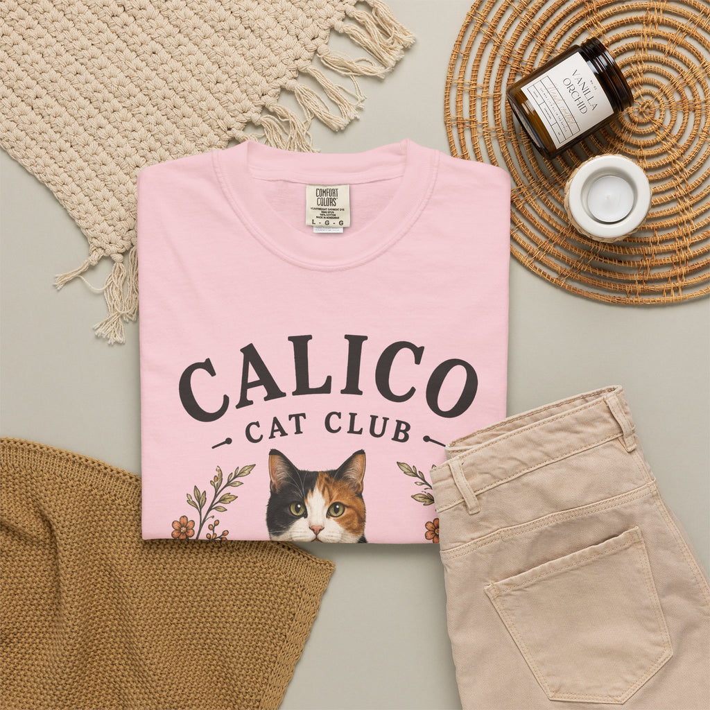Calico Cat Club T-Shirt | Calico Cat Illustration Tee | Calico Cat lover gift
