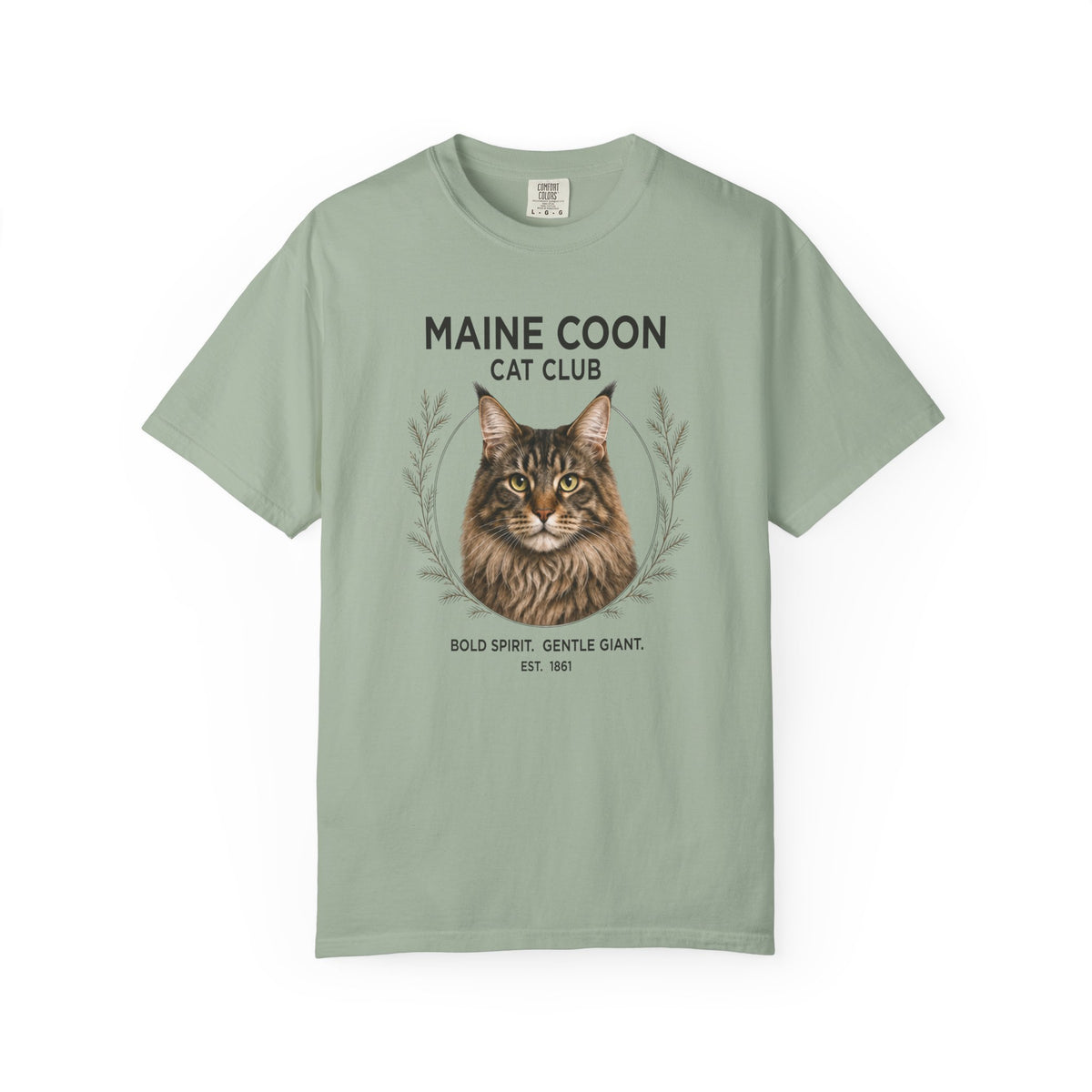 Maine Coon Cat Club T-Shirt | Illustrated Maine Coon Portrait | Gift for Maine Coon Cat lover